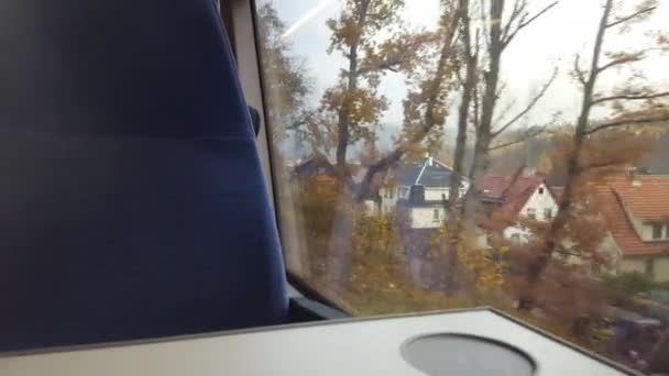 Cestování Vlakem Thuringia Podívejte Okna — Stock video