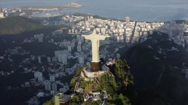 Aerial Christ Redeemer Helicopter — Vídeo de Stock