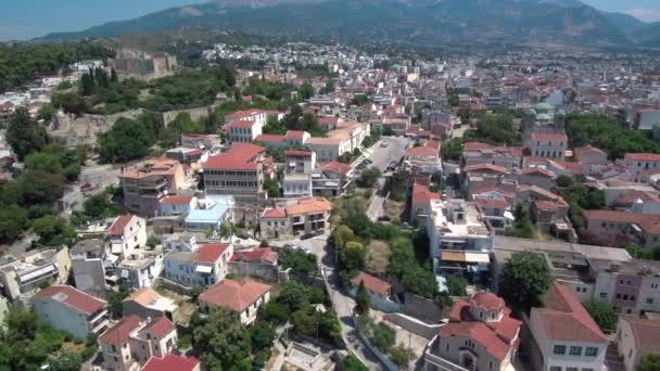 Aerial View Patras Old Town Capital Peloponnese Greece — ストック動画