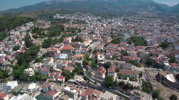 Aerial View Patras Old Town Capital Peloponnese Greece — Stok video