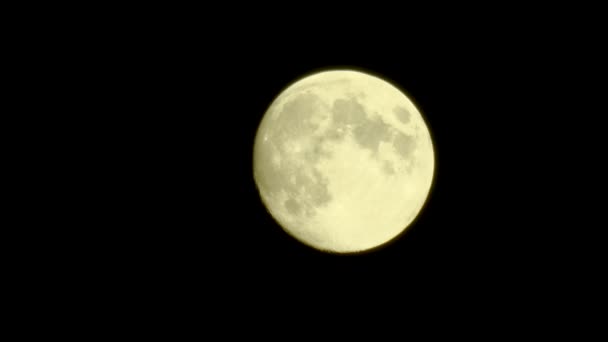 Una Luna Piena Movimento Nel Cielo Con Dettagli Sulla Superficie — Video Stock