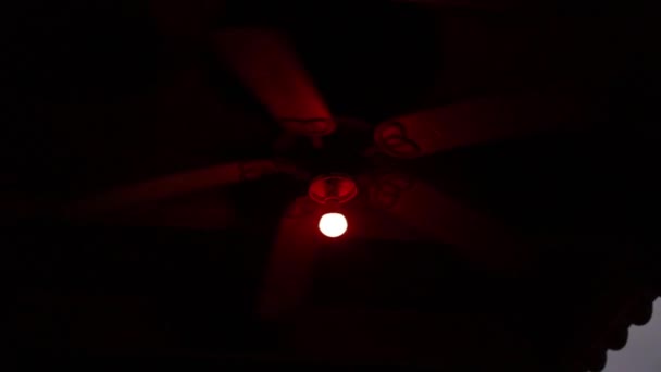 Spooky Red Fan Spinning — Vídeos de Stock