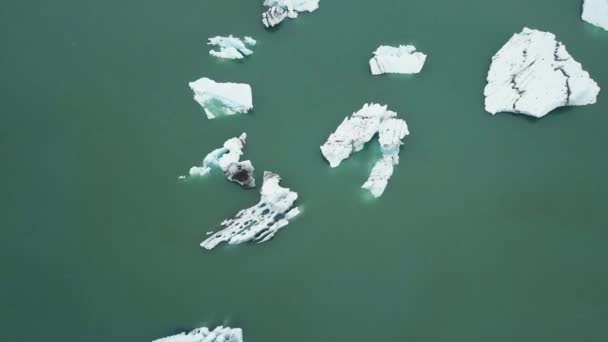 Floating Icebergs Iceland — Stok Video