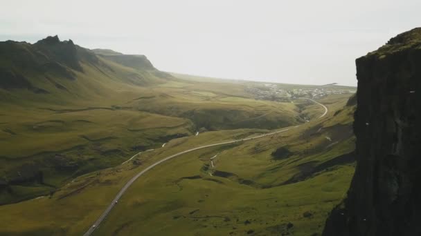 Aerial Panoramic Footage Road Iceland — стокове відео