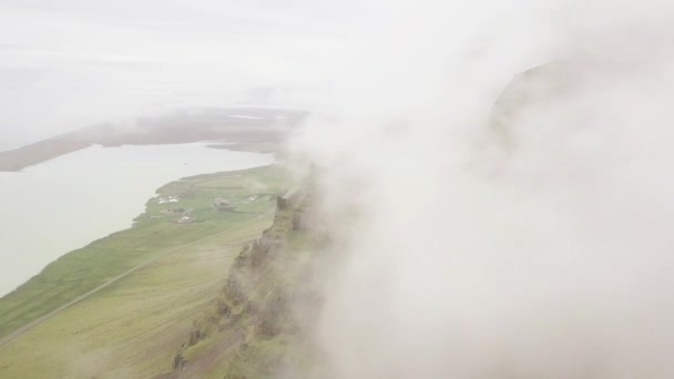 Drone Shot Revealing Landscape Clouds — Stockvideo