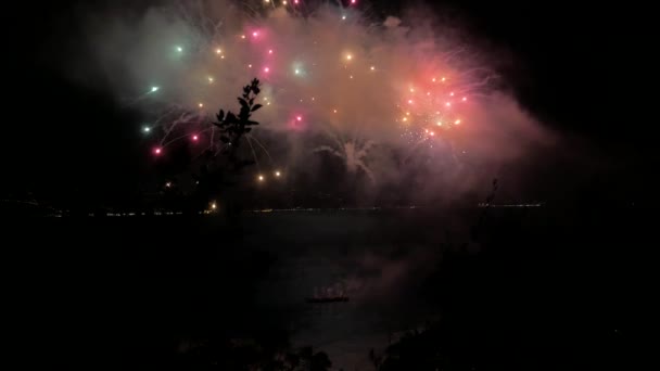 Huge Firework Show Sea — ストック動画