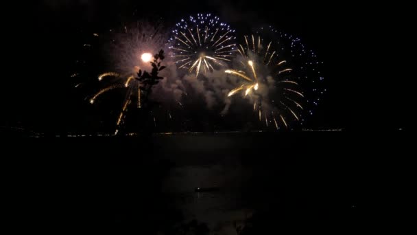 Huge Firework Show Sea — Vídeo de Stock