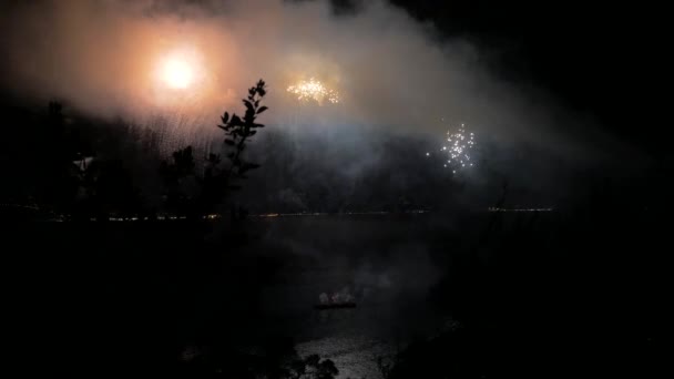 Huge Firework Show Sea — Stockvideo