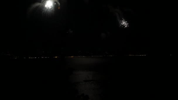 Huge Firework Show Sea — Stock video