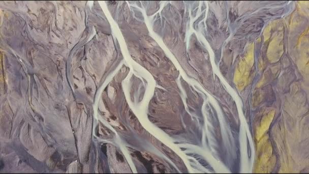 Aerial View River Iceland — стокове відео