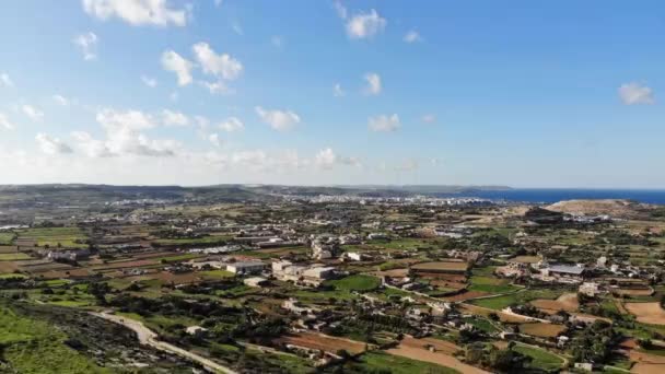 Aerial Drone Hyperlapse Video Malta Gharghur Surroundings — Stockvideo