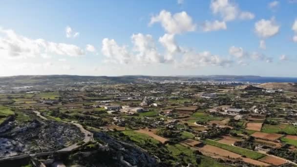 Aerial Drone Hyperlapse Video Malta Gharghur Surroundings — Stockvideo