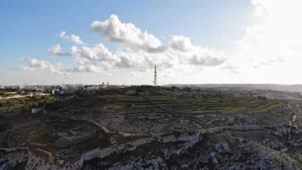 Aerial Drone Hyperlapse Video Malta Gharghur Surroundings — Stockvideo