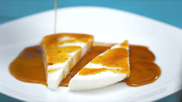 Cheese Honey Dessert — Stockvideo