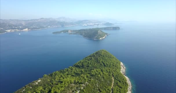 Aerial Shot Lapad Island Croatia Coast Dubrovnik Islands Look Incredible — Vídeo de stock