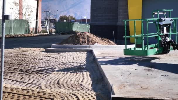 Construction Site Equipment Sitting Being Used Workers Abandoned Site — Stock videók