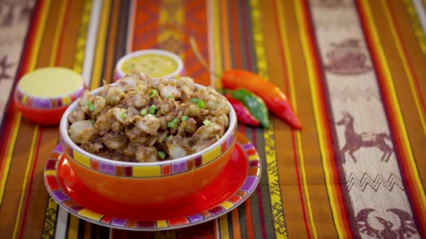 Mote Sucio Dish Ecuador — Vídeo de stock