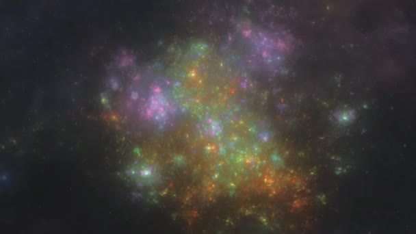 Endless Cosmic Space Loop Dark Background Vibrant Colors — Stockvideo