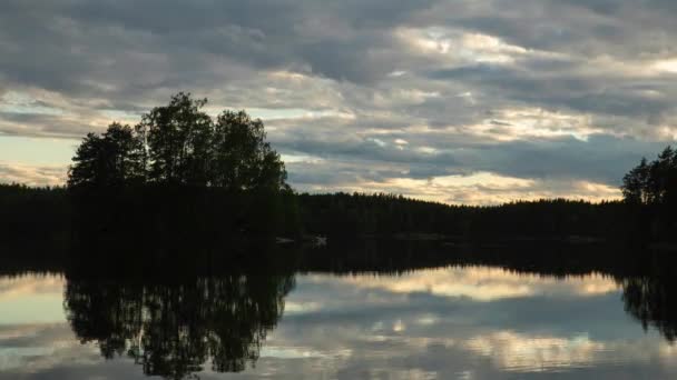 Lake Reflecting Sunset Timelapse — Wideo stockowe