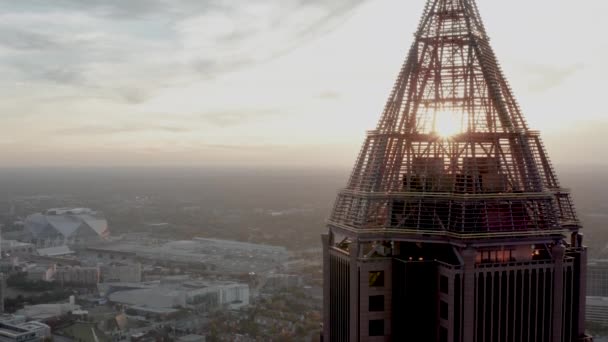 Sunset Atlanta Midtown Bank America Tower — Vídeo de Stock