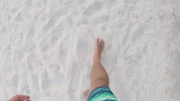 Walking Soft Warm Sand Slow Motion — Vídeos de Stock