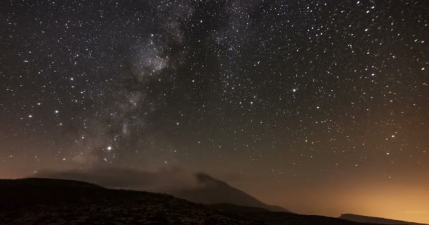 Time Lapse Sequence Milky Way Teide National Park Tenerife — Stock video