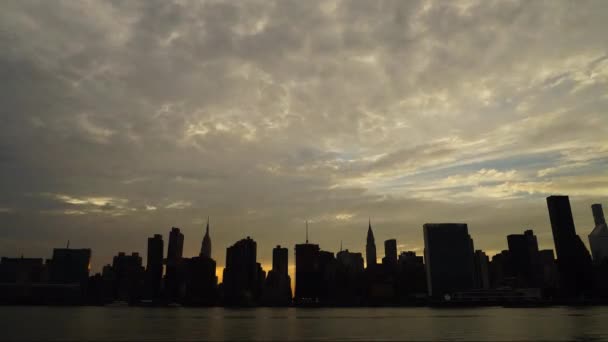 New York Skyline Timelapse Staten Island Dusk — Αρχείο Βίντεο