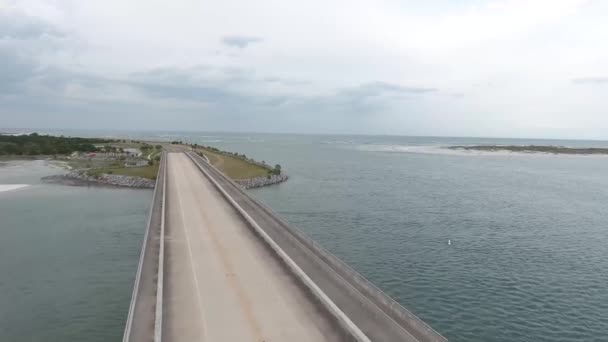 Aerial View Coast Florida Highway Overlooking Oceanside — Video