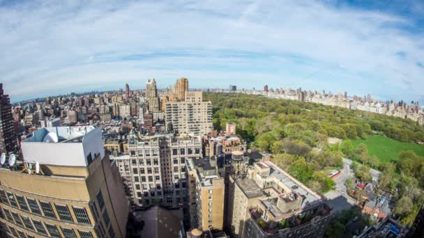 View High Upper West Side Manhattan Central Park Beautiful Day — Vídeos de Stock