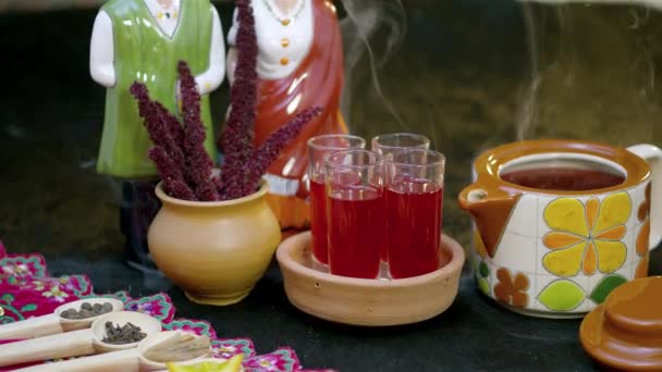 Canelazo Hot Shot Traditional Latin Liquor — Stock video