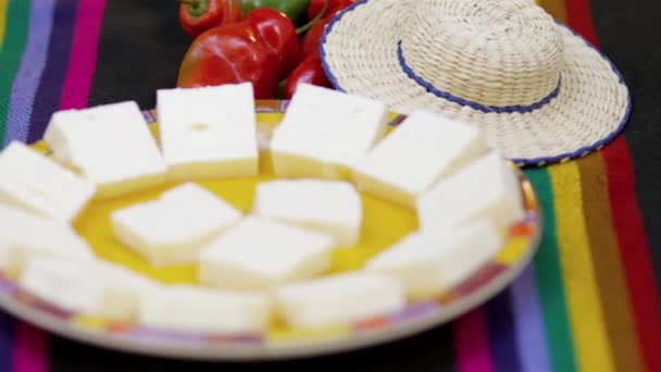 Latino Cheese Sliced Dish — Stockvideo
