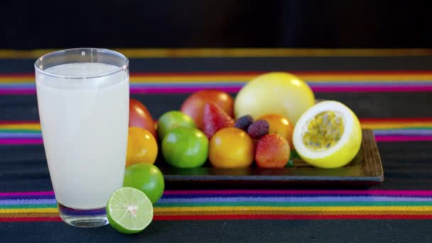 Fresh Fruits Glass Lemonade — Wideo stockowe