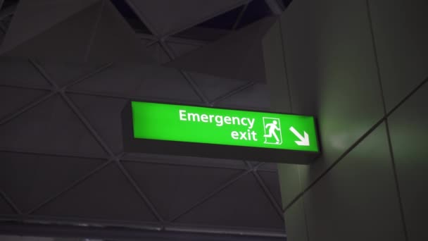 Emergency Exit Sign Airport — Wideo stockowe