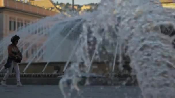 Fountain Details Genova Background — Video Stock