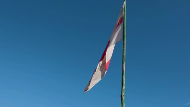 Flag Genova Flapping Wind — Vídeo de Stock