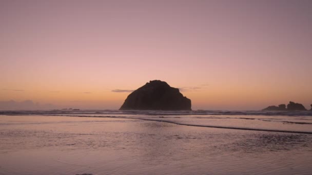 Face Rock Bandon Oregon United States Sunset Formation Famous Facial — 图库视频影像