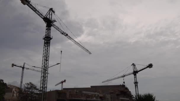 Video Malta Construction Windy Cloudy Day — Αρχείο Βίντεο