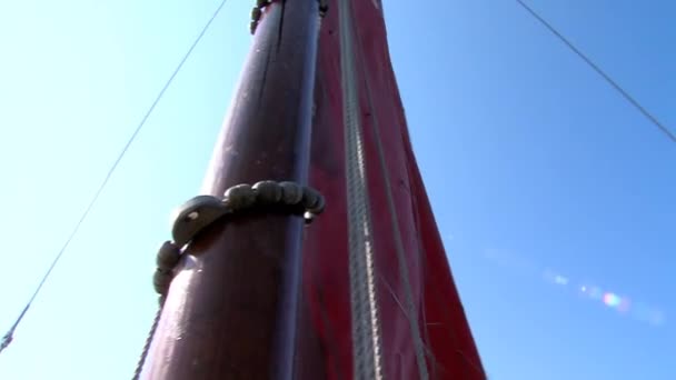 Sailing Classic Boats Inhore Water Friesland Netherlands — Vídeos de Stock