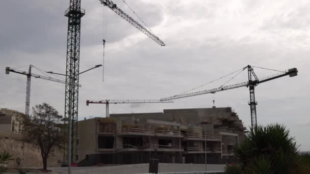 Video Malta Construction Windy Cloudy Day — Αρχείο Βίντεο