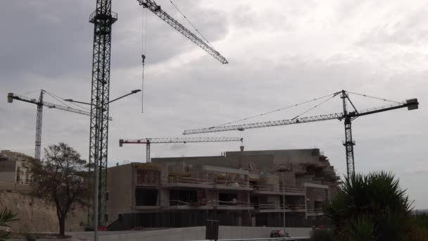 Video Malta Construction Windy Cloudy Day — Stock video