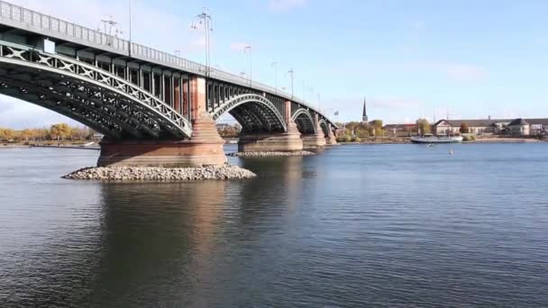 Bridge River Rhine Mainz Conecting Capital City Rhineland Palatinate Capital — Video Stock