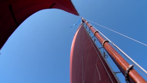 Sailing Classic Boats Inhore Water Friesland Netherlands — Vídeos de Stock