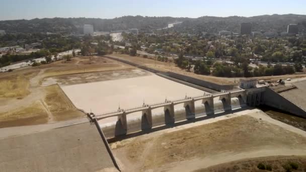 Aerial Shot Historic Sepulveda Dam — Stockvideo