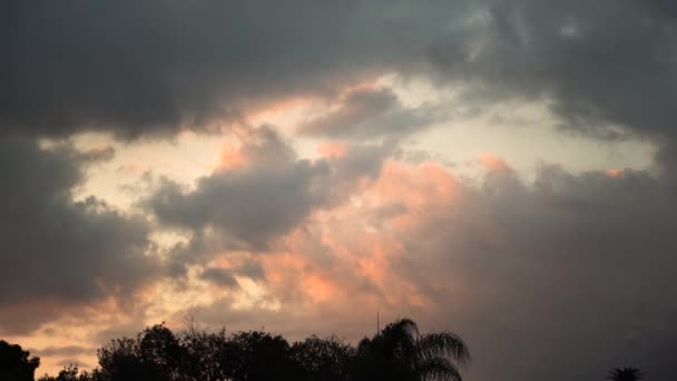 Colorful Clouds Float Passed Each Other Dramatic Abstract Sky Background — Stockvideo