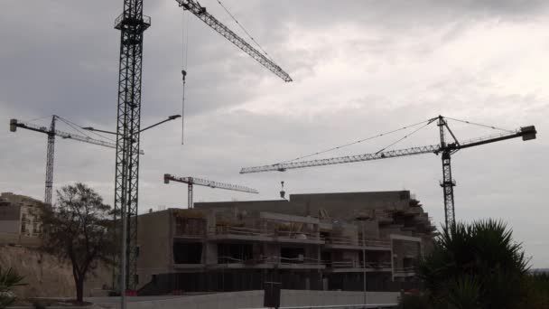 Video Malta Construction Windy Cloudy Day — Stock video