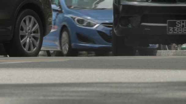 Cars Running Street Background Close — Stock Video