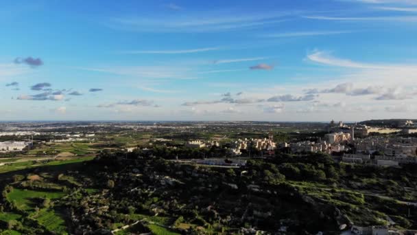 Aerial Drone Video Malta Mdina Imtarfa Surroundings — Stockvideo