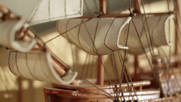 Macro Close Model Ship – Stock-video