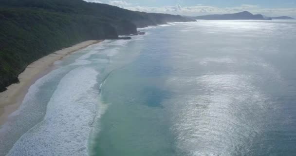 Spectacular Aerial Morning Flight Wild Colorful Ocean Australia — Vídeo de Stock