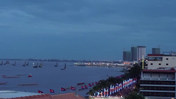 Timelapse Water Festival Phnom Penh Cambodia — Stok video